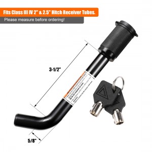 11305 5/8 Inch Black Trailer Hitch Receiver Bent Pin Lock