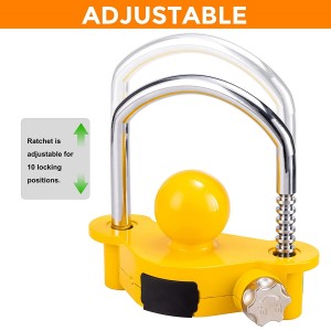 7008 Yellow Trailer Hitch Coupler Titiipa Universal Ball Tow Coupler Aabo Titiipa