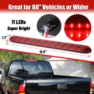 101227 16 Inch 11 LED Trailer Light Bar Strip 12V Tail Light Bar Waterproof Red Bar Light