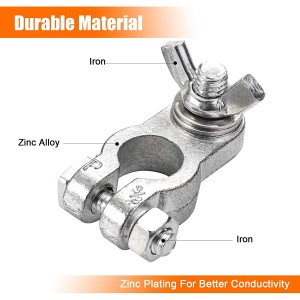 102064 Car Zinc-Alloy Battery Clamps Terminal End Terminal Connectors With Wing Nut
