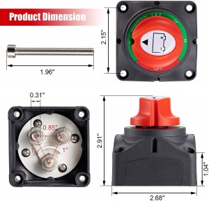 102067 1-2-Båda-Av Batterifrånkopplingsbrytare 12V 24V 48V Master Isolator Cut Off Switch