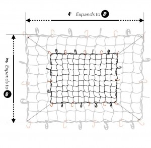 102038 Bungee Cargo Net 3x4Ft Truck Bed Net E otlolla ho fihla ho 6x8Ft bakeng sa Pickup Trailer RV