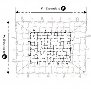 102038 Bungee Cargo Net 3x4Ft Gaariga Sariirta Shabakadda ilaa 6x8Ft ee Qaadista Trailer RV