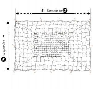 102039 Bungee Cargo Net 4x6Ft Truck Bed Net With 4 Inch x 4 Inch Mesh