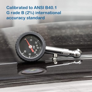 102018 Accurate Mechanical Air Gage Brass Stem Tire Pressure Gauge