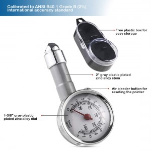 102024 petit testeur de pression de jauge d'air de roue de manomètre de pneu de mandrin simple