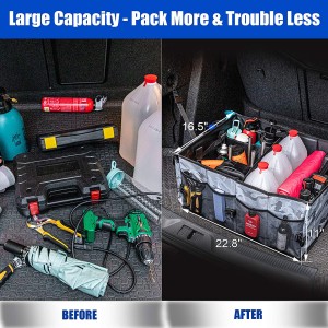 102088F Large Capacity Cargo Trunk Storage Organizer Car Trunk Organizer