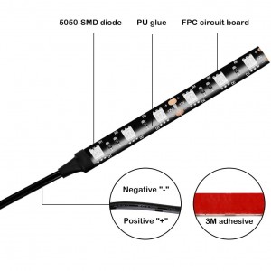 101208 12V 6 LED Amber Light Bar Strip for Motorcycle Turn Signal Backup လိုင်စင်ပြား