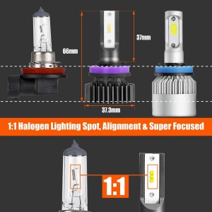 101214 H11 H9 H8 LED Headlight Bulbs 2 Pack Quick Install LED Headlamps