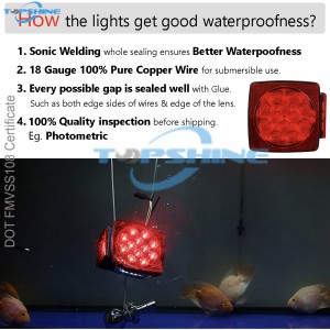 101001W Waterproof Led Trailer Tail Light Kit For Truck Boat RV