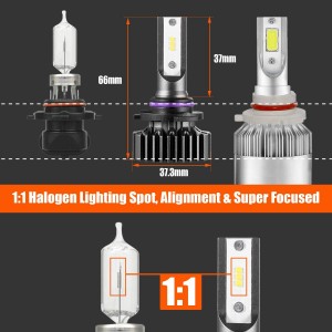 101215 Bright White 9005 HB3 LED Headlight Bulbs High Beam 2 Pack