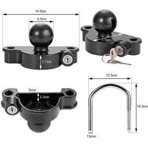 11600BU Heavy Duty Anti-Déifstall Universal Black Trailer Hitch Tow Ball Coupler Security Kit