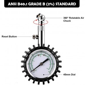 Medidor de pressão de pneu 102018U 60 PSI Medidor de pneu mecânico para caminhão RV carro furgão