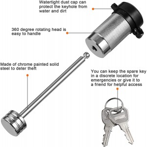 11409 1/4 pulzier Karru tal-irmonk Lukkett tat-tip Hitch Coupler Lock