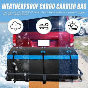102003D 20 cu. ft Waterproof Blue Cargo Traveling Bag Hitch Cargo Carrier Bag
