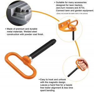 10305A oransje 5/8 tommers magnetfeste traktorpinne Gressklipper magnet tilhengerpinne