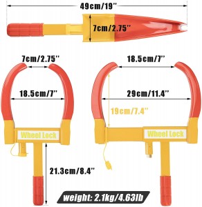 10331 Heavy Duty Wheel Lock Security Lock proti krádeži