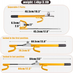 10338 Max. 17” Heavy Duty Anti-Theft Yellow Steering Wheel Lock