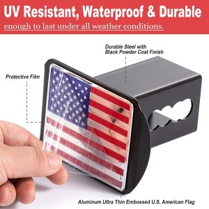 10400 I-American Flag Trailer Hitch Cover Towing Receiver Plug