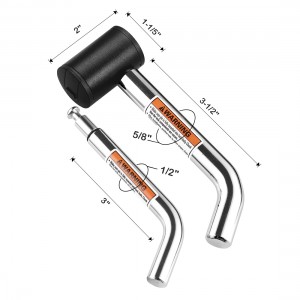 11104 Bloqueo giratorio del receptor del enganche de remolque en ángulo recto de 5/8 pulgadas con pasador de 1/2″