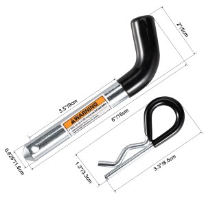 I-7005 Trailer Hitch Pin & Clip 5/8 Inch Diameter ene-Rubber-Coated Vinyl Black Grip