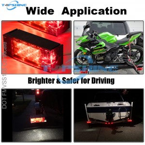 101002W 12V Rectangular Submersible LED Tail Lights kit for Trailer Truck Boat
