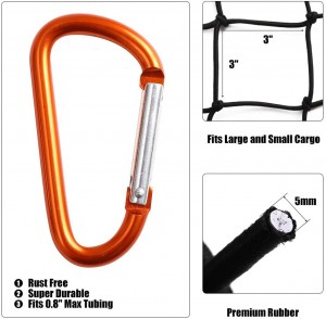 102038 Líontán Leaba Trucaile Bungee Lasta 3x4Ft Síneann go 6x8Ft le haghaidh RV Leantóir Pickup