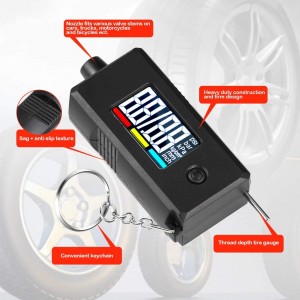 102050 Digital PSI Tire Pressure Gauge Reader Checker 2 sa 1 Uban sa Tread Depth Gage