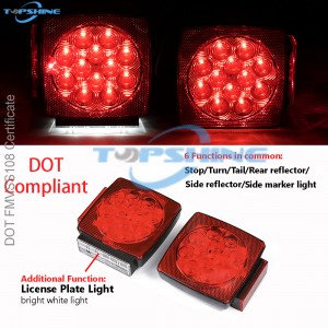 101001W Waterproof Led Trailer Tail Light Kit maka ụgbọ mmiri RV