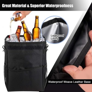 102086 2.3 Gallon Waterproof Car Trash Can Organizer Foldable Auto Trash Bin Car Waste Bin