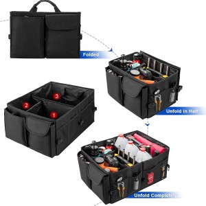 102088 Ọkọ ayọkẹlẹ ẹhin mọto Ọganaisa Foldable Cargo Trunk Ibi Ọganaisa