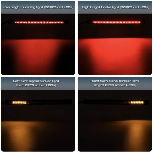 101209 د موټرسایکل انعطاف وړ 32 LED ټیل لایټ پټی لایسنس پلیټ لایټ بار