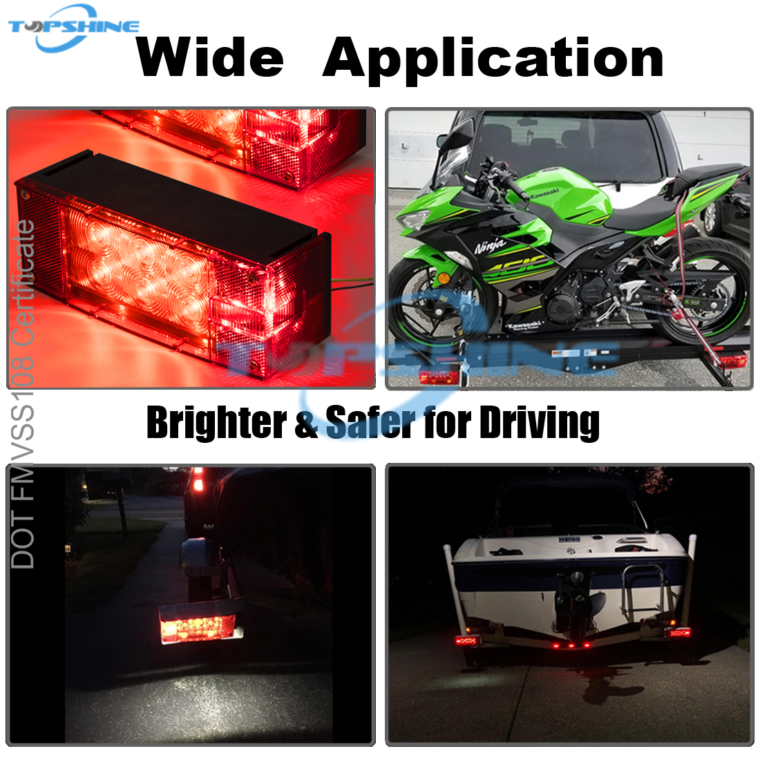 One of Hottest for Submersible Trailer Light Kit - 101002E 12V Led Rectangular Waterproof Trailer Tail Lights Kit – Goldy detail pictures