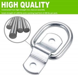 102074 D Ring Ratchet Tie Down Anchors 1/4″ Heavy Duty Iron Trailer Tie Down Hooks With Screws