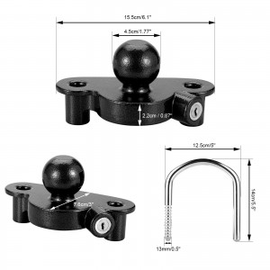 11600BU Heavy Duty Anti-Theft Universal Black Trailer Hitch Tow Ball Coupler Security Kit