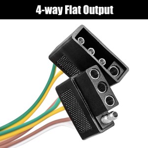 102083C 25FT 4 Pin Trailer Light Wire Harness Extension Wiring Connector For Truck RV