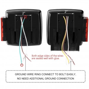 101001F 12V LED Submersible Left and Right Trailer Lights With Reflective Strips