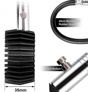 102060U Tyre Pressure Tire Gauge with Flexible Air Hose 100 PSI Accurate ANSI