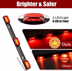 101222 12V LED Trailer Light Bar Light Tail Light Bar Waterproof Red Bar Light Para sa Truck Trailer