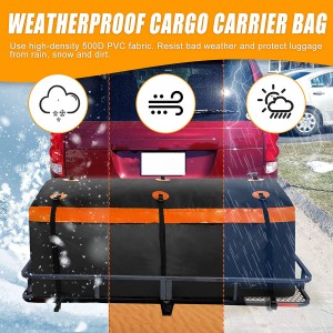 102003C Sac de transport Orange Hitch Cargo 20 cu.Sac de voyage cargo imperméable de 1,5 m