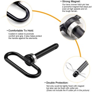 10305B 1/2″ Pin Hitch Magnétik Hideung Mower Trailer Pin Gantungan