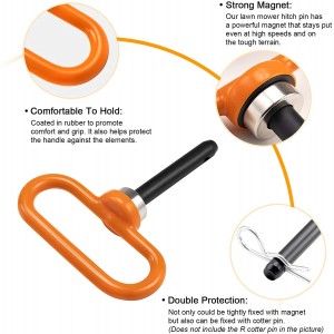 10305C Oranye Pin Gantungan Magnetik 1/2″ Pemotong Rumput Trailer Pin Gantungan Pin Traktor