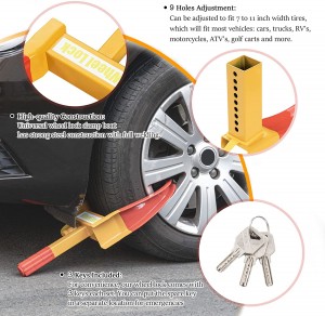 10331 Heavy Duty Wheel Lock Security Tyre Lock Anti Theft Lock