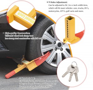 10331 Heavy Duty Wheel Lock Security Tire Lock Anti Theft Lock