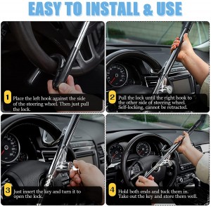 10339 Anti-Theft Car Lock Steering Wheel Lock With 3 Keys