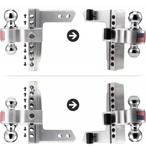 10407 Adjustable Aluminum Trailer Hitch Ball Mount 8-Inch Drop/Rise
