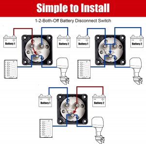 102067 1-2-An dà-dheth tionndadh dì-cheangail bataraidh 12V 24V 48V Prìomh Isolator Cut Off Switch