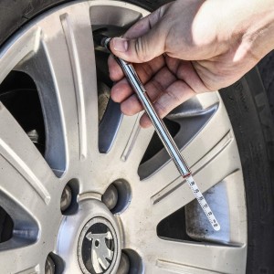 102020 Stainless Stem Pencil Tyre Pressure Gauge Cua Gage Nrog Pocket Clip Tire Checker