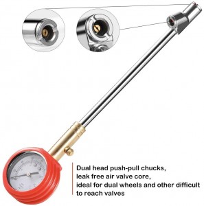 102019 Dual Head Accurate Mechanical Tire Pressure Gauge Wheel Service Checker