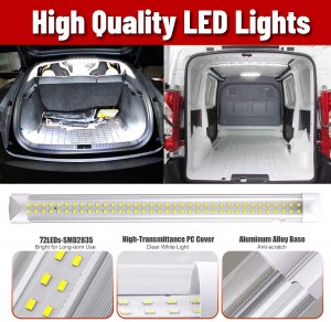 101224 13-palčna 72 LED notranja svetlobna palica 12V/24V RV trak s stikalom za vklop/izklop